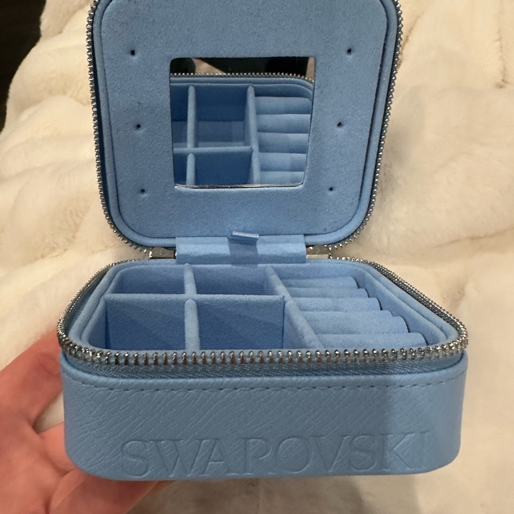 NWOT Swarovski Blue Jewelry Travel Case
